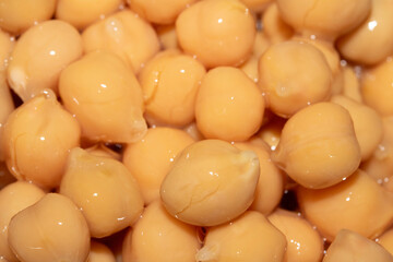 Boiled wet chickpeas ready as an ingredient for cooking