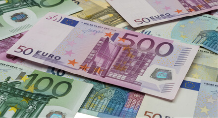 Image of Euro Money Currency Finance Cash Bank Wealth Concept