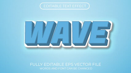 Wave editable bold 3D text effect
