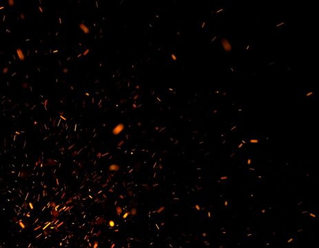 燃えがった火花が飛ぶ画像