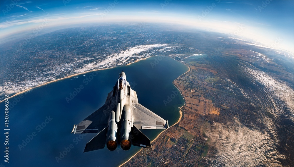 Poster high resolution image of a fighter jet from a top down view