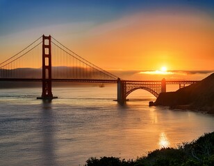 Fototapeta premium sunrise at golden gate bridge