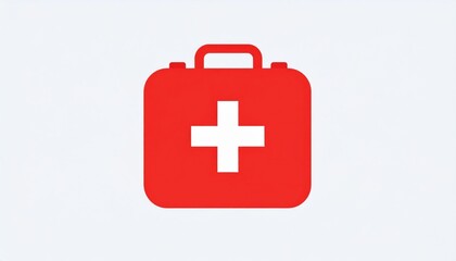 Obraz premium Red Medical First Aid Kit Icon