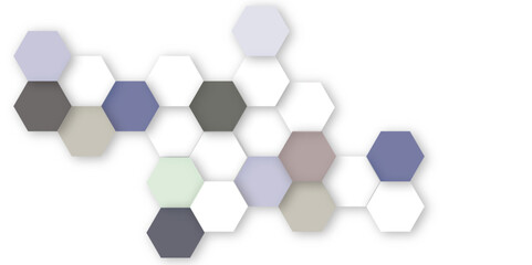 Abstract white and colorful soft hexagon concept design abstract technology background vector. White 3D futuristic honeycomb mosaic white background. 