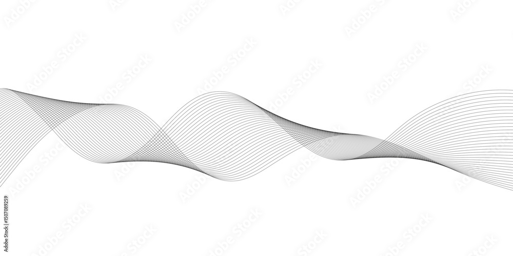 Poster abstract grey wavy lines background. digital frequency track equalizer. abstract frequency sound wav