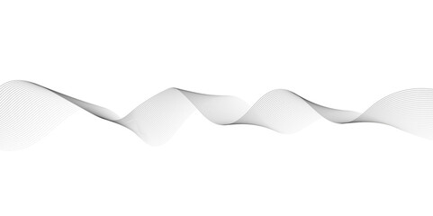 Abstract grey wavy lines on white background. Digital frequency track equalizer. Abstract frequency sound wave lines and twisted curve lines background. Abstract business wave curve lines. 