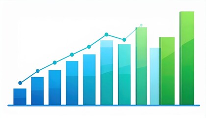 Fototapeta premium Illustration Of Growing Bar Chart