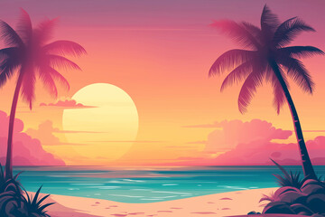 Obraz premium sunset on the beach