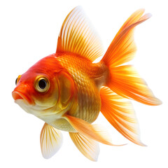 Goldfish Swimming Isolated On Transparent Background