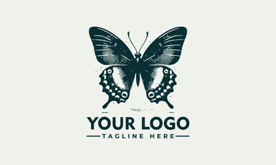 Illustration of butterfly with decorative ink splatter wings and fine dot texture in symmetrical artistic style. Nature concept
