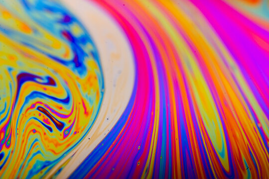 ntense abstract pattern on soap bubble surface