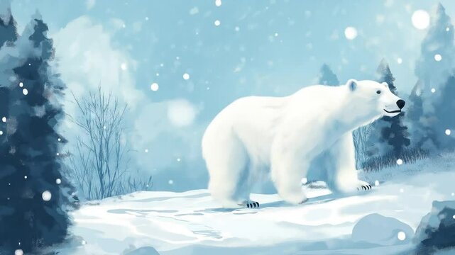 Polar bear in the snow