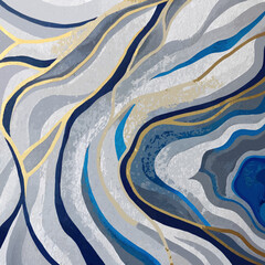 Abstract liquid acrylic painting with gold veins on black, elegant marbled watercolor texture for modern digital use.