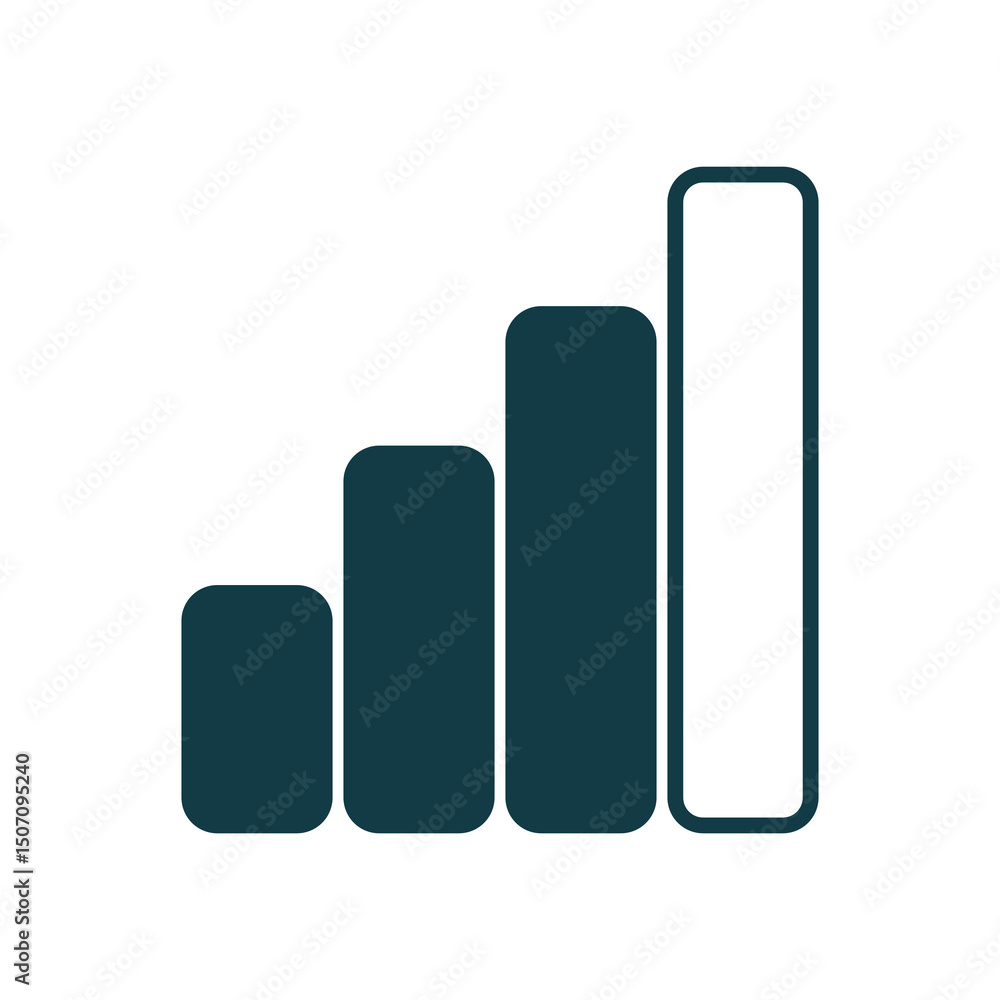 Poster mobile signal strength indicator showing nearly full connection with minimalist design