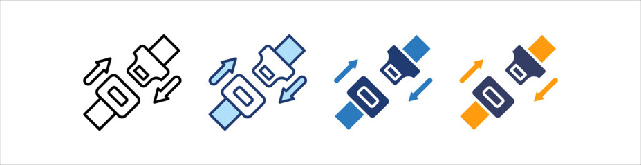Seatbelt Icon Set Multiple Style Collection