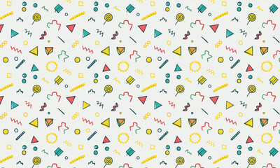 Cheerful Kids Party Abstract Geometric Seamless Pattern
