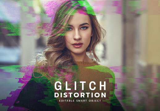 Glitch Distortion Photo Effect
