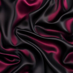 Fototapeta premium Black and red silk fabric with elegant draping and smooth texture