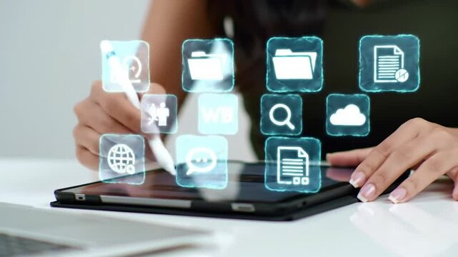 Digital Learning and Online Workspace Concept