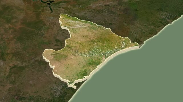 Sergipe - state of Brazil, extruded. Satellite map