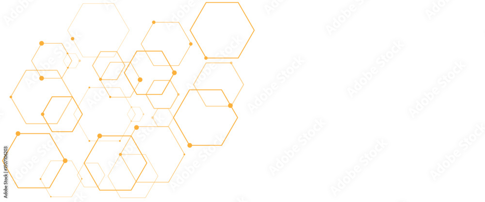Poster vector creative idea technology or science hexagons pattern.