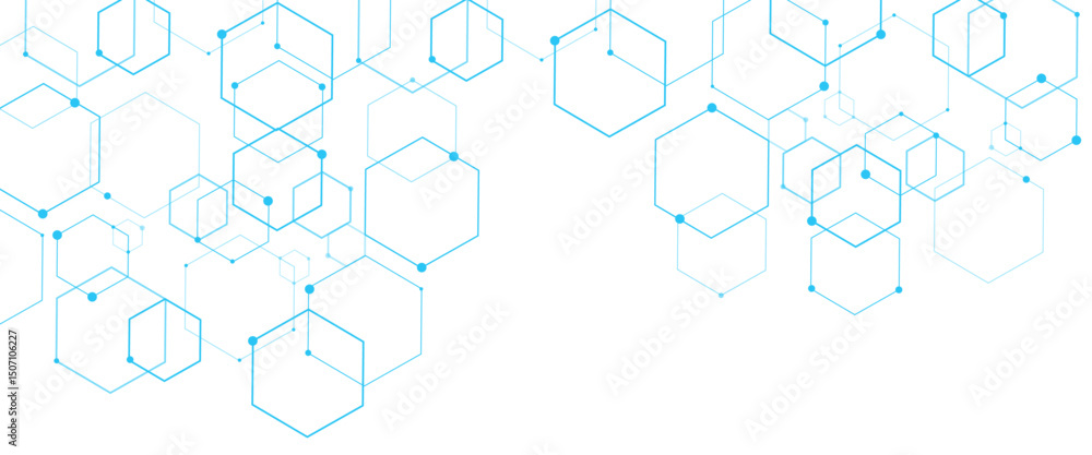 Poster vector creative idea technology or science hexagons pattern.