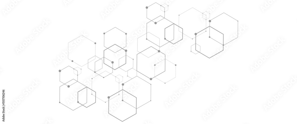 Poster vector creative idea technology or science hexagons pattern.