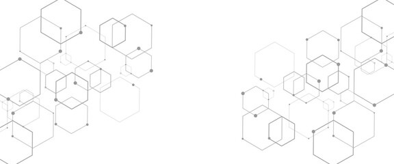 Vector technology abstract background with geometric abstract background with simple hexagonal elements