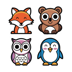 Friendly Fox and Bear – Simple Cute Character Pairing