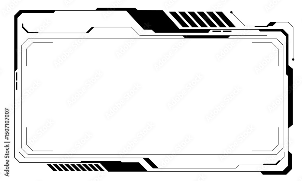 Poster hud frames black user interface elements design modern technology futuristic control panel screen di
