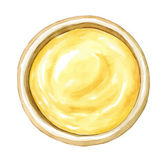 My Watercolor illustration, aioli sauce painting illustration isolated on a white background, illustration, AI painting design, vector illustration set, eps format