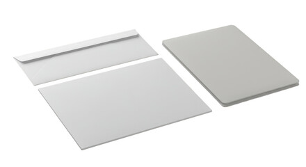 Realistic Image of Envelope And Paper Template With White Color Design