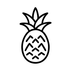 Pineapple outline illustration in minimalist style, concept of icon  