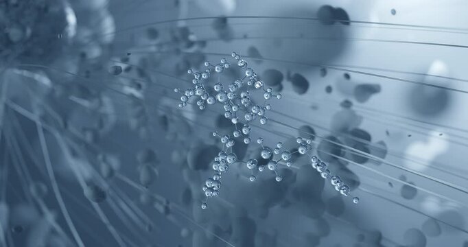 Benzathine benzylpenicillin rotating molecular 3d structure ball-and-stick model, looped video benzathine penicillin g