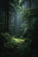 Obraz premium forest in the fog