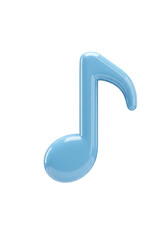 Obraz premium Isolated Blue Music Note with Harmony on Transparent Background PNG