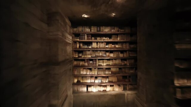 Underground library built into rock walls holds Agartha&rsquo;s ancient wisdom. Endless bookshelves tell of forgotten truths. Agartha knowledge defines Agartha consciousness through time.