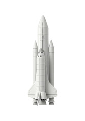 Obraz premium Realistic White Spacecraft Rocket Isolated Background in the Sky
