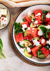 Summer fruit and vegetable salad.