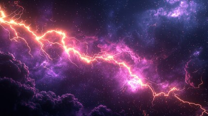 Cosmic lightning bolt; vibrant energy