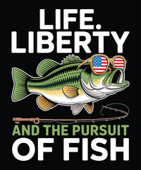 Life Liberty Fish T-Shirt