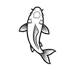 Obraz premium Sketch of tattoo on white background. Koi carp