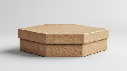Beige hexagon cardboard box mockup