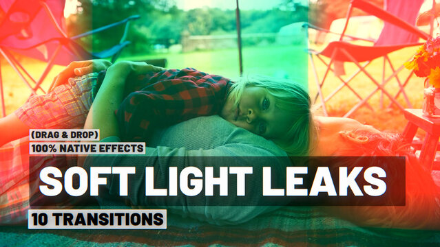 Soft Flares Light Leaks Transitions | Seamless Native Graphics (Drag & Drop)