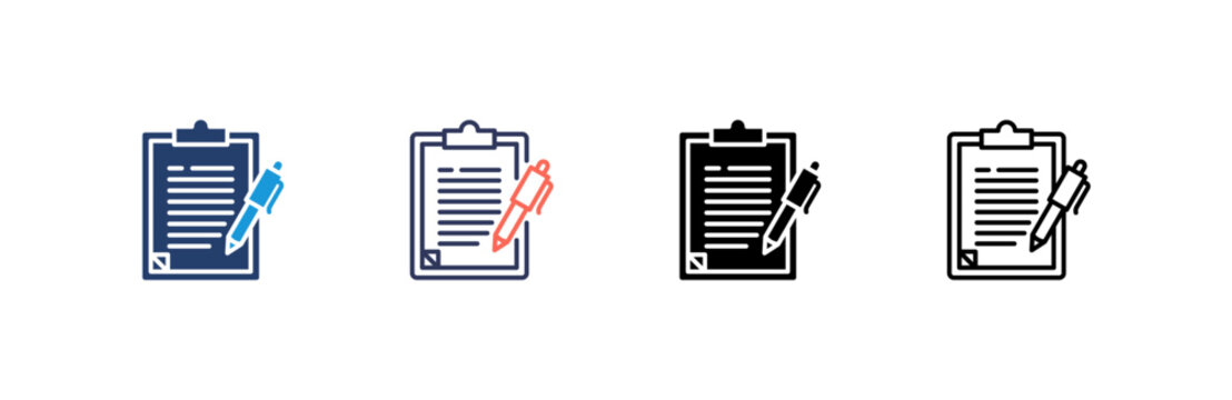 Clipboard Icon set multiple style collection