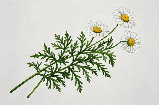 Serene Blooms in Watercolor Hues herb chamomile isolated watercolor vector illustration svg