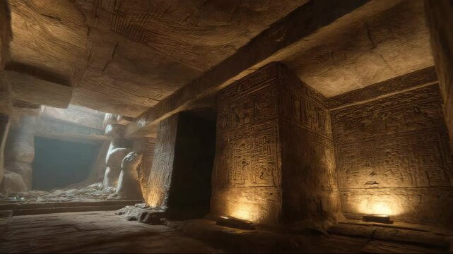 Massive underground chamber glows with reflected light, hinting at Agartha civilization presence. Giant pillars stand like time guardians. Agartha secrets shape Agartha legend below surface.
