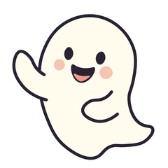 Cute Halloween Ghost Vector Illustration