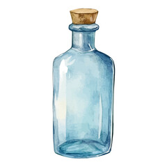 My Watercolor illustration, bottle painting illustration isolated on a white background, illustration, AI painting design, vector illustration set, eps format