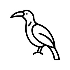 Outline of an exotic bird illustration in a minimalist style  